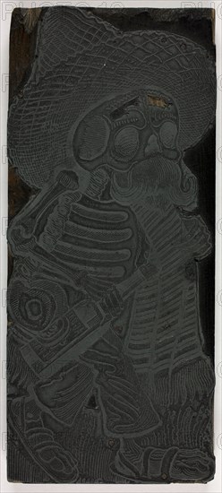 Printing block for Calavera of the Masses, no. 2, 1910.