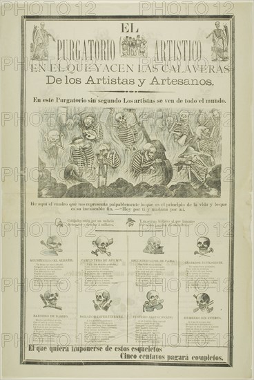 The Artistic Purgatory, Wherein Sprawl the Calaveras of Artists and Artisans, n.d.