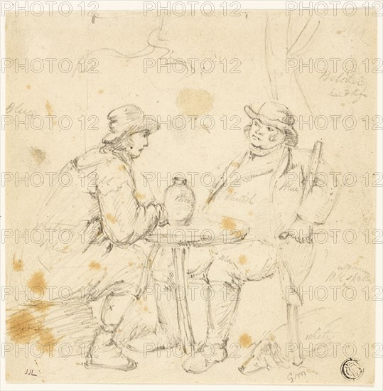 Two Men at a Table, n.d. Possbily after George Morland.