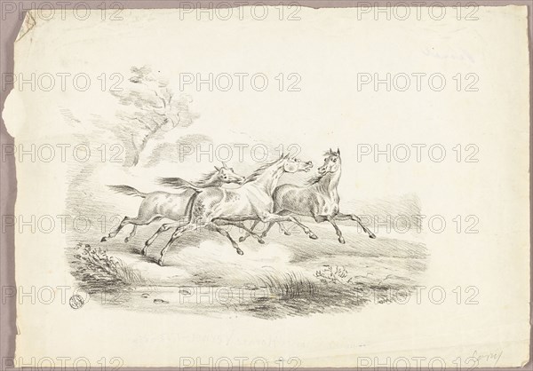 Three Horses Running, n.d. Possibly after Carle Vernet.