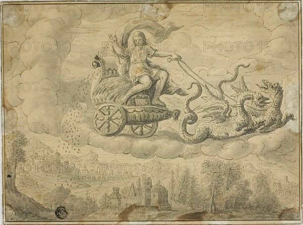 Triptolemus, n.d. Possibly after Marten de Vos, François Boitard or Philibert Benoît Delarue.