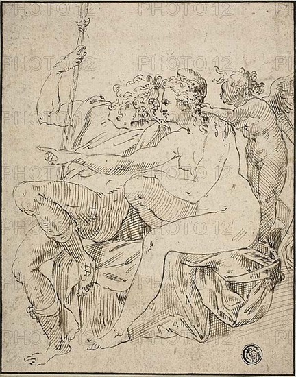 Venus, Mars, and Cupid, n.d. Possibly Style of Frans Floris.