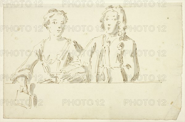 Bust Length Couple, n.d. Possibly by William Hogarth.