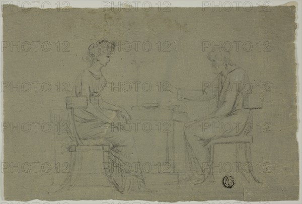 Man and Woman Seated at Table, n.d.