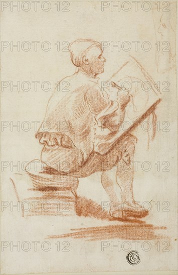 Man Seated on Stool, n.d.