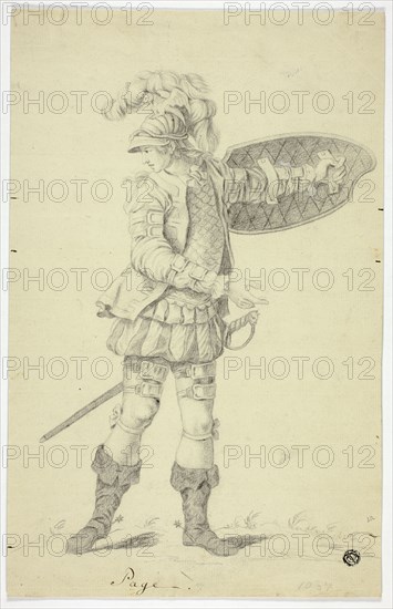 Standing Page with Shield and Sword, n.d.