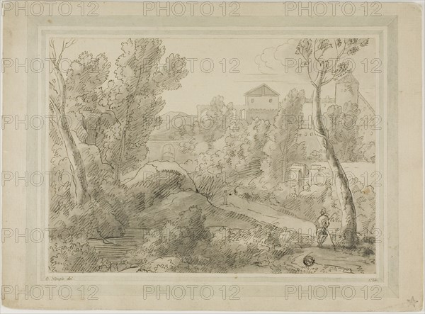 Italianate Landscape with Buildings, Aqueduct, c. 1774.