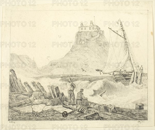 Harbor with Old Castle, c. 1820.