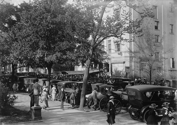 Scene In Front Of Belasco Theatre - When French Commissioners Attended, 1917. Creator: Harris & Ewing.