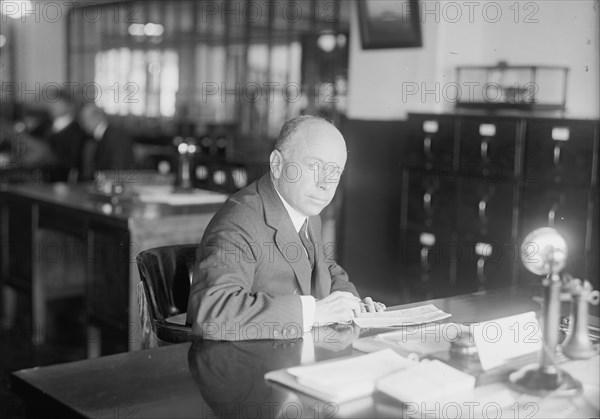 Edmund W. Bonnaffon, Pay Inspector, US Navy Yard - At Desk, 1916.