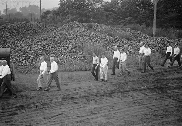 Camp, Walter, I.E, Exercise School - Cabinet Officials Exercising with Other Govt. Officials, 1917.