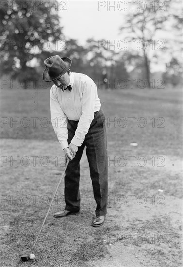 Chambrun, Count De, Captain, Artillery Corps; Military Attache, French Embassy - Playing Golf, 1913. Creator: Harris & Ewing.