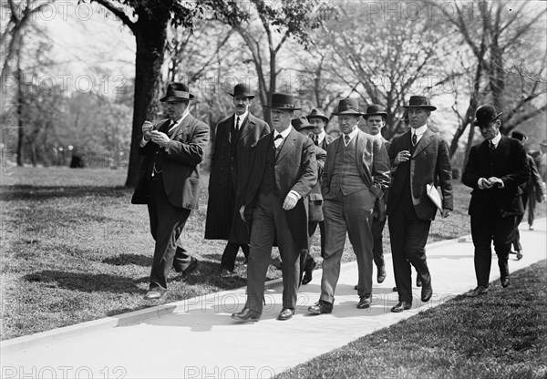 Daniels, Josephus, Secretary of The Navy, 1913-1921. with Newsmen, 1914.