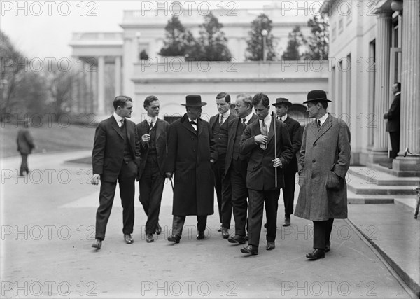 Daniels, Josephus, Secretary of The Navy, 1913-1921. with Newsmen, 1914.