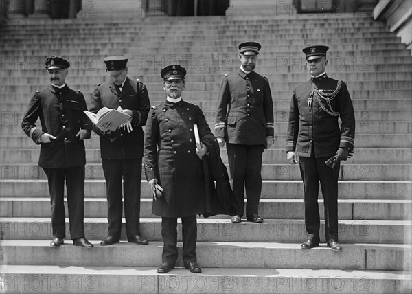 French Commission To U.S. Naval Officers at State Dept.; Lt. Simon; Paymaster Lindeboom..., 1917. Creator: Harris & Ewing.