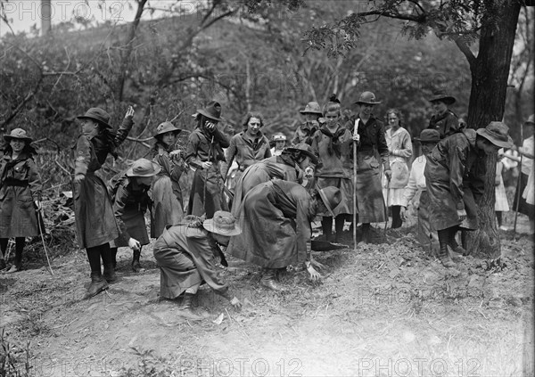 Girl Scouts Gardening, 1917.