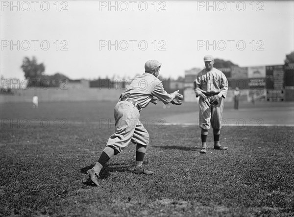 Harry Hooper, Left; Unidentified, Right; Boston Al (Baseball), 1913.