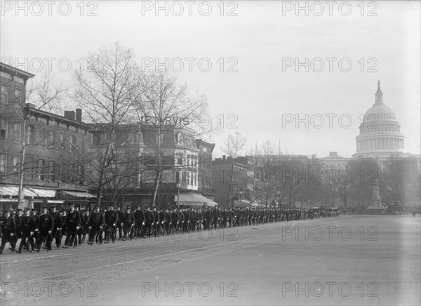 Inaugural Parades - Military Unit in Parade, 1917.