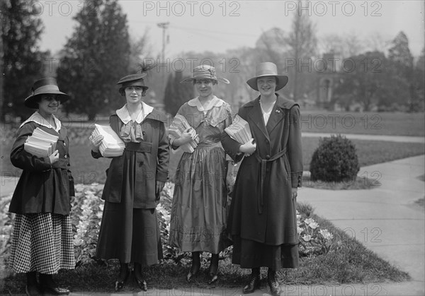 National Emergency War Gardens Com. - Girl Scouts Gardening at D.A.R., 1917.