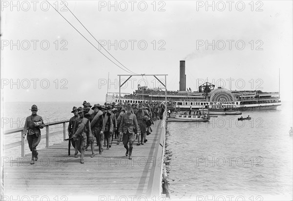 National Guard of D.C. Returning from Camp at Colonial Beach, 1916.