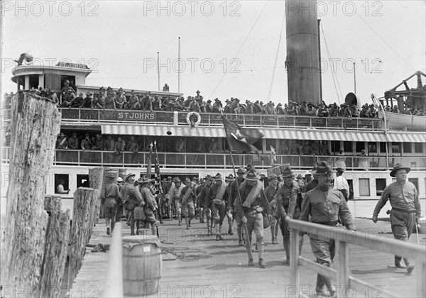 National Guard of D.C. Returning from Camp at Colonial Beach, 1916.