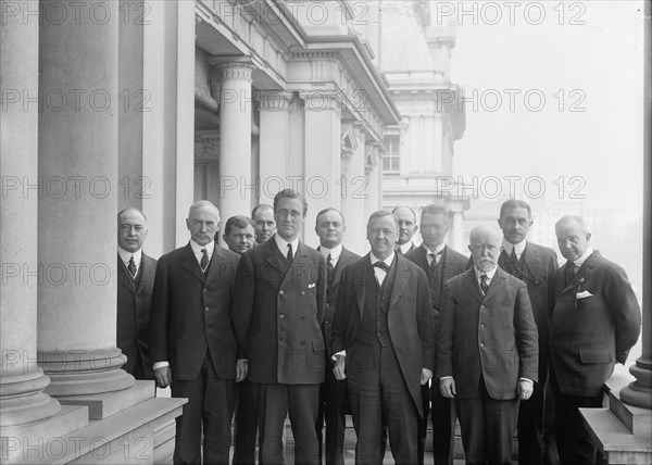 Navy Department, U.S. Navy Department Chiefs - Heads: Adm. Strauss, Chief of Ordnance..., 1916. Creator: Harris & Ewing.