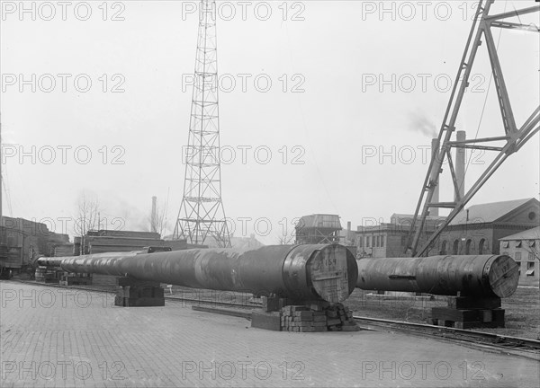 Navy Yard, U.S., Washington - 14 Inch Guns, Ready To Go To Proving Ground, 1917.