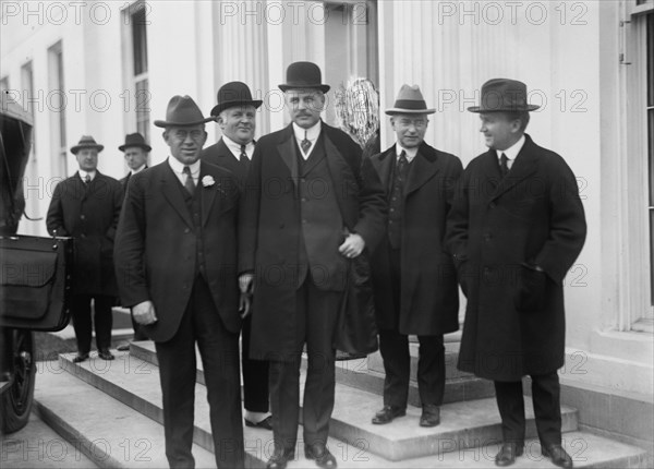 New Jersey Group at White House - Senator Billy Hughes; Tom Birch; Governor Fielder; Edward..., 1916 Creator: Harris & Ewing.