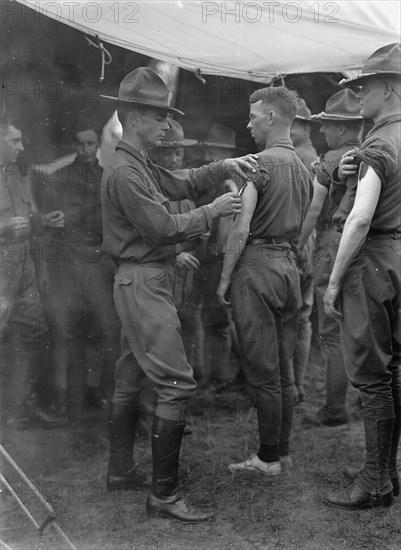 Plattsburg Reserve Officers Training Camp - Innoculations, 1916.
