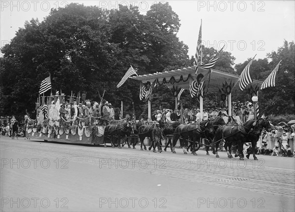 Preparedness Parade - Colonial And Indian Float, 1916.