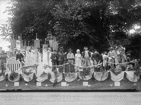 Preparedness Parade - Colonial And Indian Float, 1916.