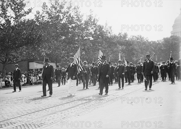 Preparedness Parade - President Wilson, William F. Gude, And Randolph Kauffmann Leading..., 1916. Creator: Harris & Ewing.