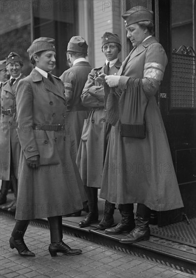 Red Cross - Front: Mrs. E.B. Miller; Mrs. William F. Patten; Mrs. J.B. Harriman, 1917.