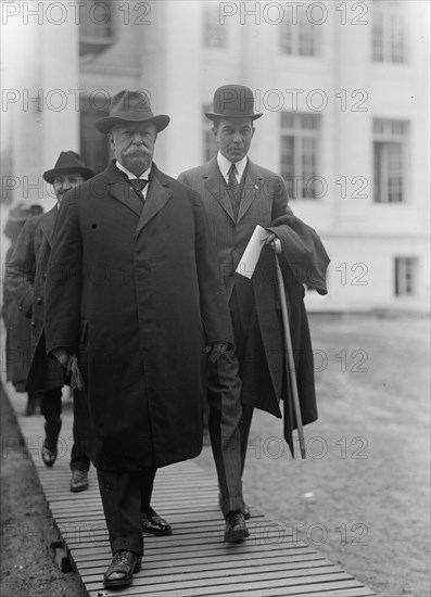 Red Cross, American - William H. Taft And Charles D. Norton Leaving Red Cross Building, 1917.