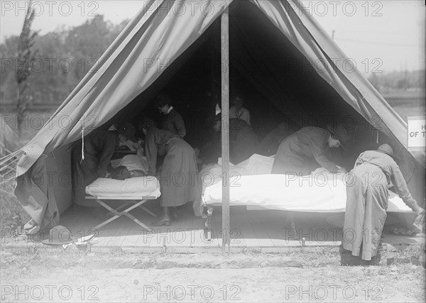 Red Cross, American - Women's National Service School; Red Cross Instructions in Care of Sick, Diet Kitchen, 1916.