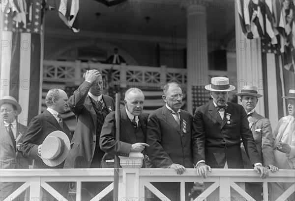 Shadow Lawn, Nj. - Summer White House, Notification Ceremonies, Group of Portico: Unident..., 1916. Creator: Harris & Ewing.