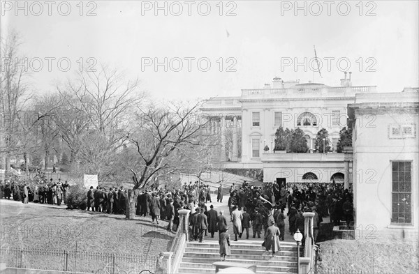 Woman Suffrage - at White House with Banners, 1914.