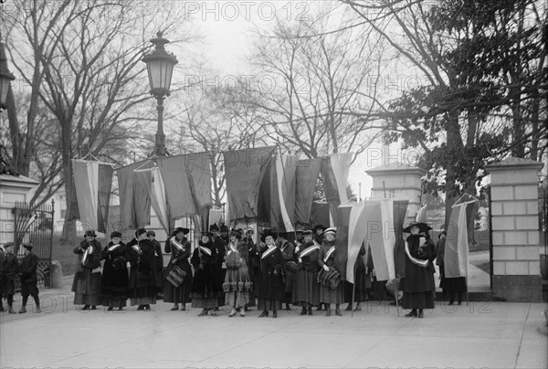 Woman Suffrage - Baltimore Pickets at White House, 1917.