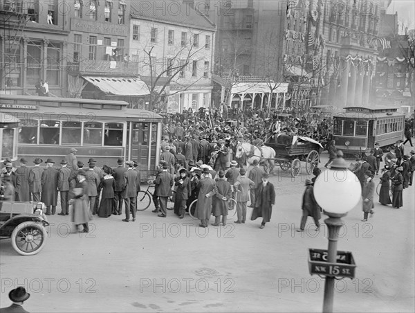 Woman Suffrage - Hikers Arriving from New York, 1913.