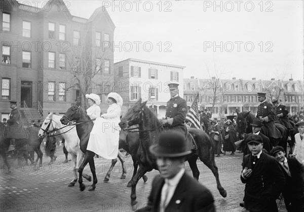 Woman Suffrage - Hikers Arriving from New York, 1913.