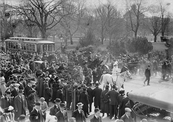 Woman Suffrage - Hikers Arriving from New York, 1913.