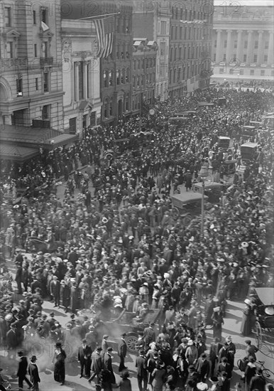 Woman Suffrage - Hikers Arriving from New York, 1913.