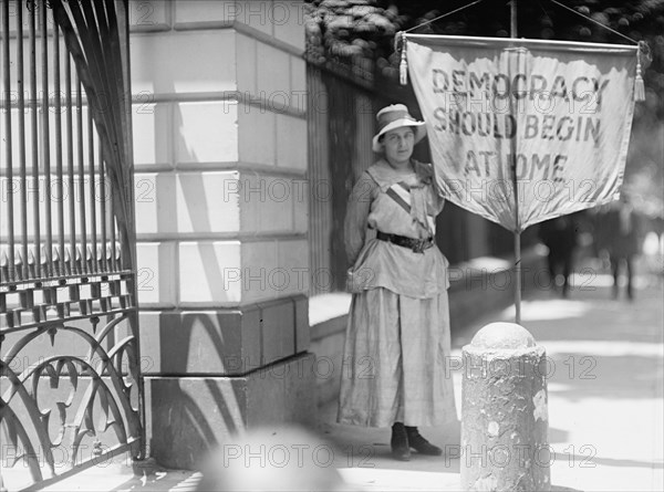 Woman Suffrage - Mrs. Swing, Picketing White House, 1917.