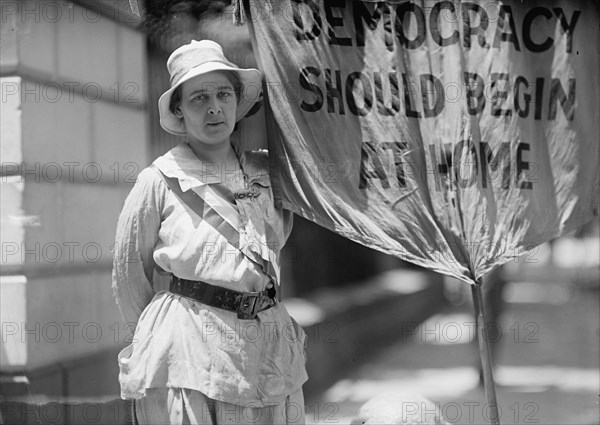 Woman Suffrage - Mrs. Swing, Picketing White House, 1917.