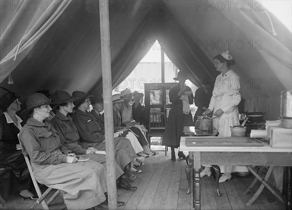 Woman's National Service School Under Woman's Section, Navy League, Instr. By Red Cross, Diet Kitchen, 1916.