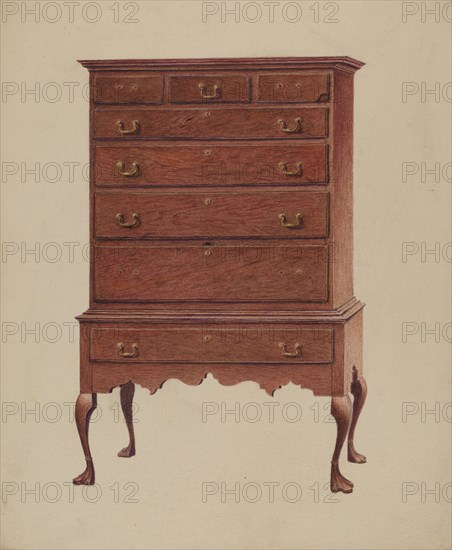 Early American highboy, 1935/1942.