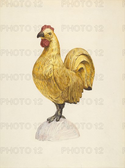 Gilded Wooden Rooster, 1935/1942.