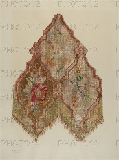 Embroidered Table Scarf, c. 1941.