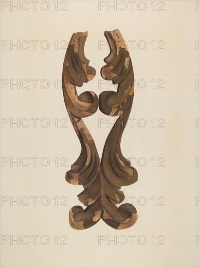 Wood Carving - Scroll, c. 1939.