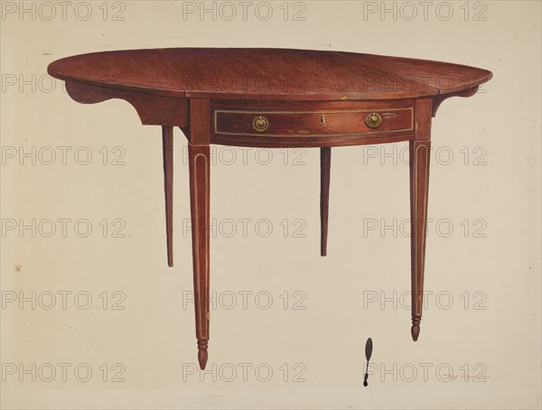 Hepplewhite Drop Leaf Table, c. 1942.